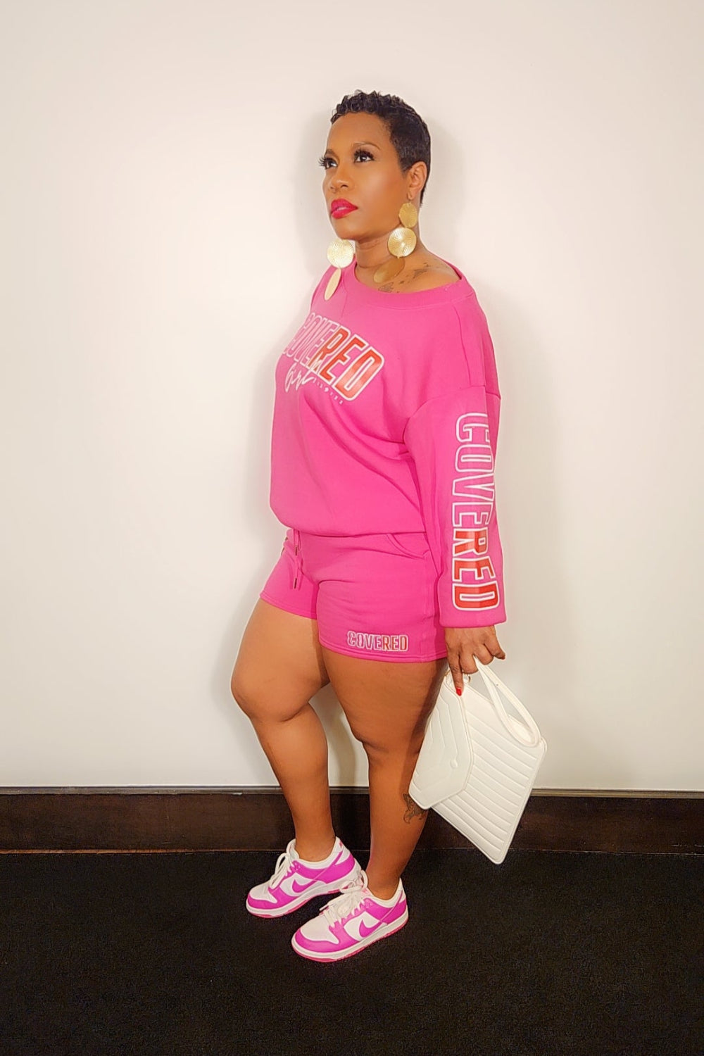 Covered Short Set (LS)Hot Pink