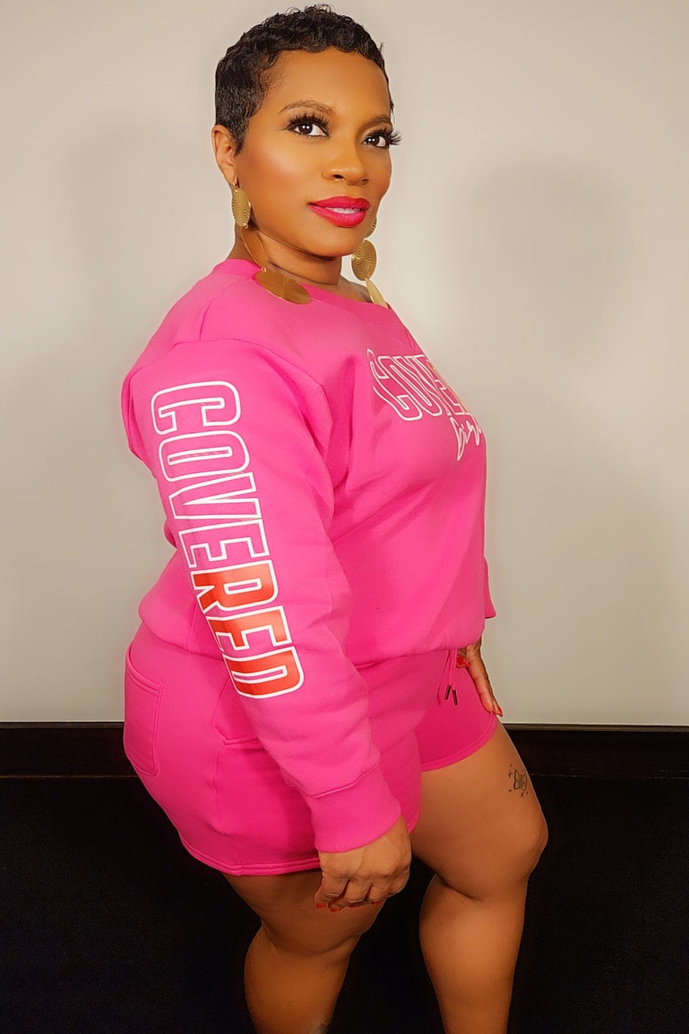 Covered Short Set (LS)Hot Pink