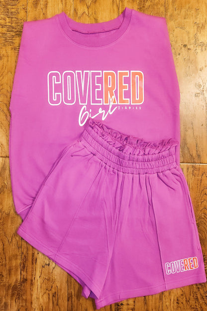 Covered Short Set-Purple (SS)