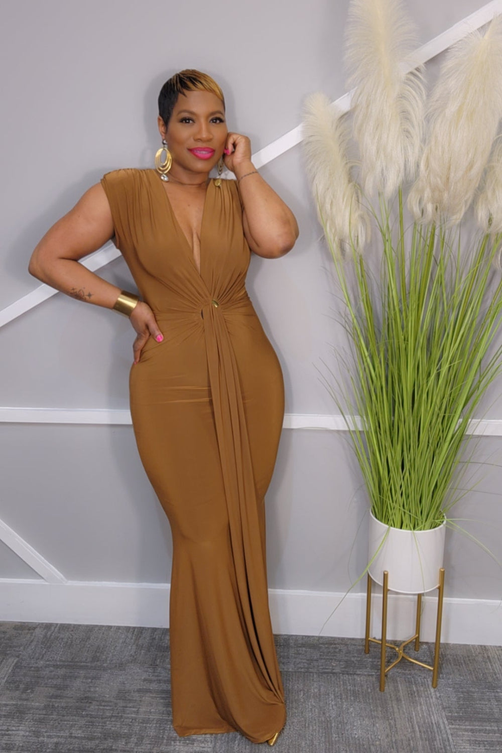CeCe Maxi Dress (Cognac)