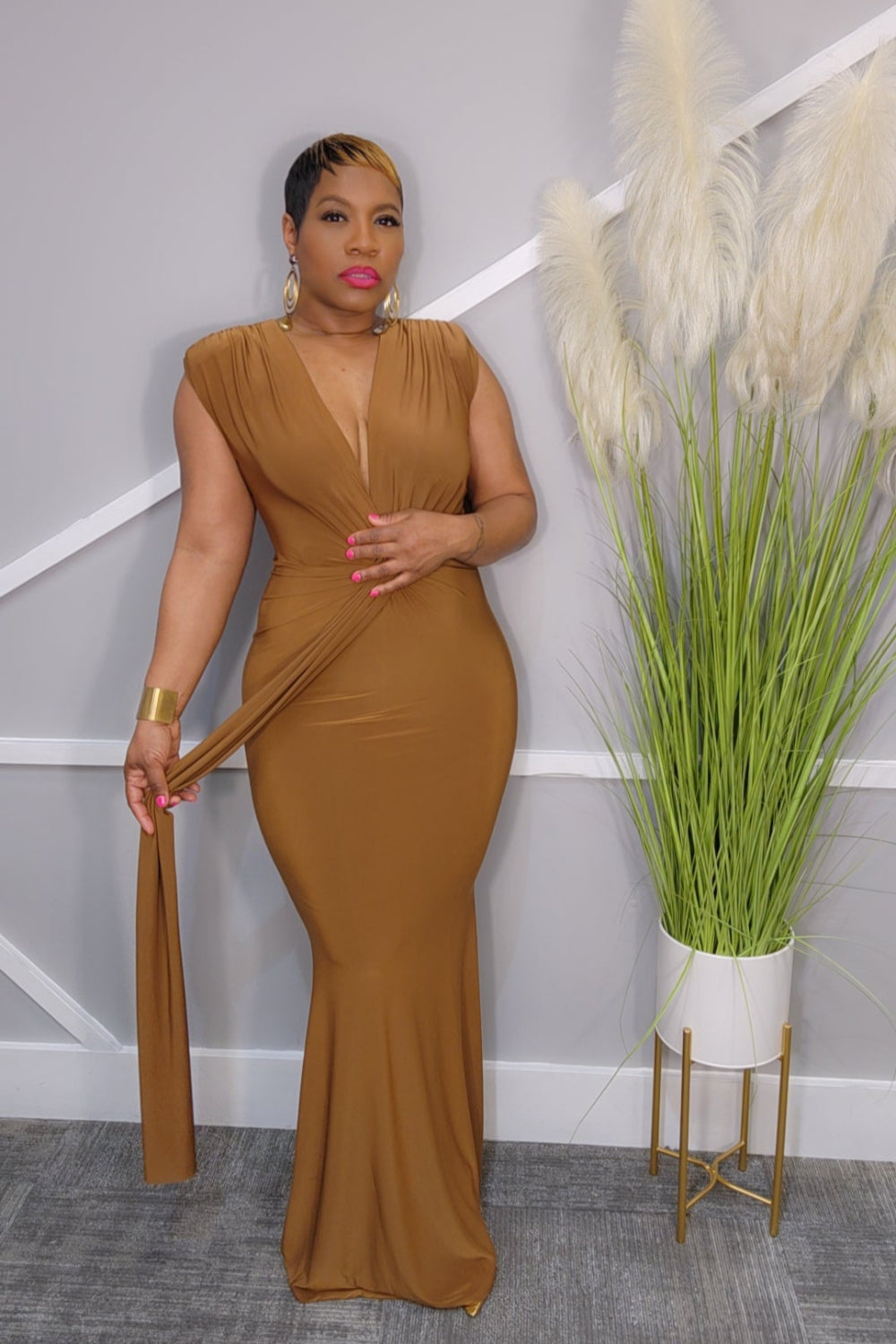 CeCe Maxi Dress (Cognac)