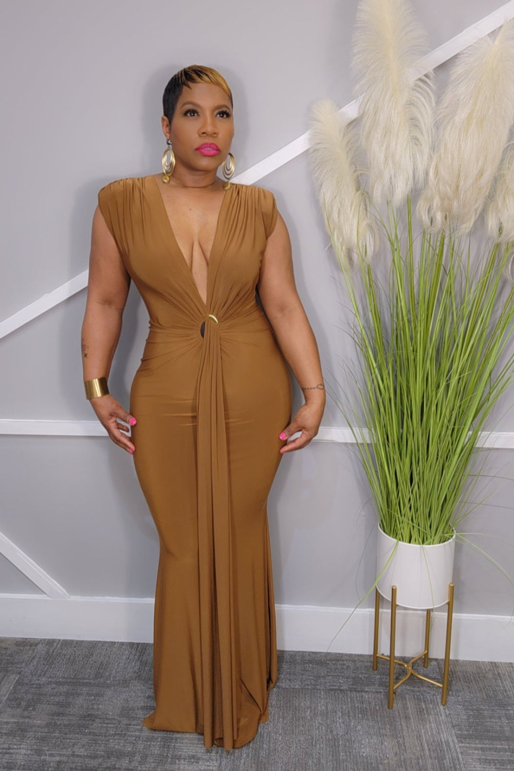CeCe Maxi Dress (Cognac)