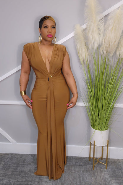 CeCe Maxi Dress (Cognac)
