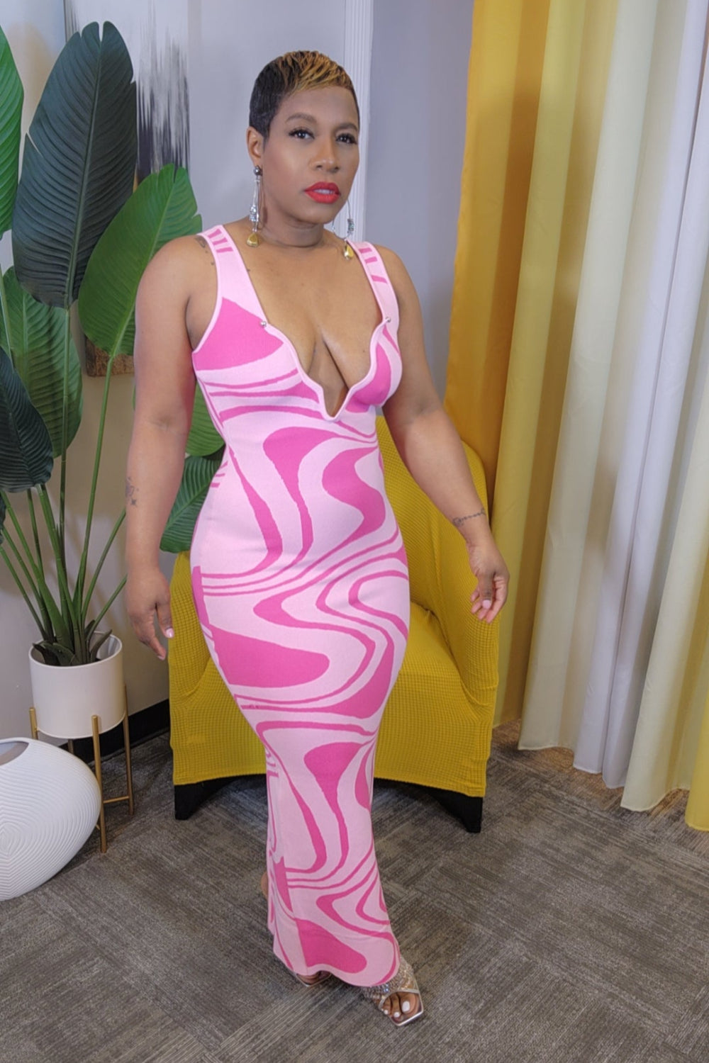 Angela (Pink) Maxi Dress