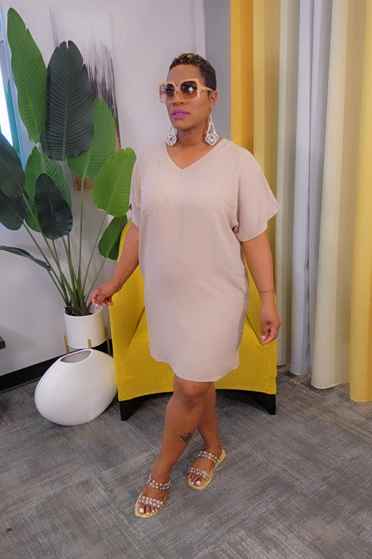 Just Chill T-shirt Dress (beige)