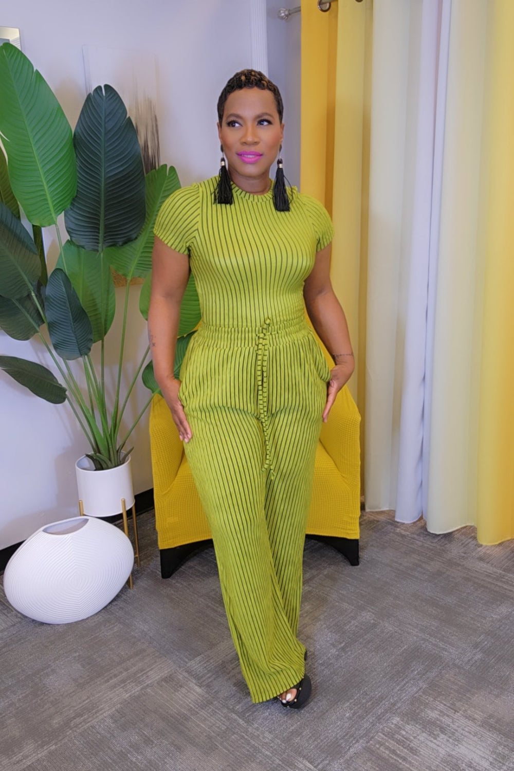 Latoya Striped Set- grn