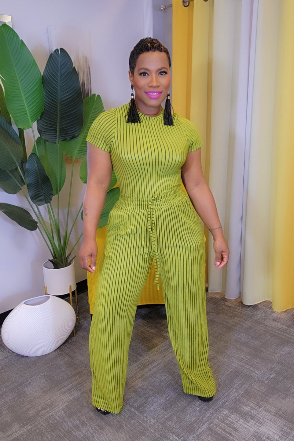 Latoya Striped Set- grn