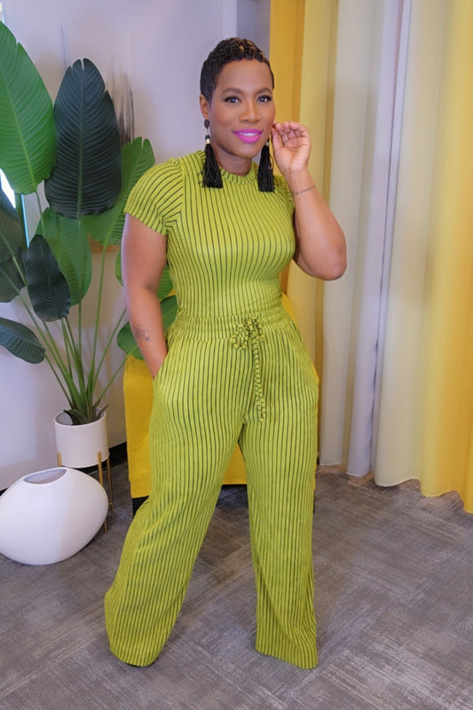 Latoya Striped Set- grn