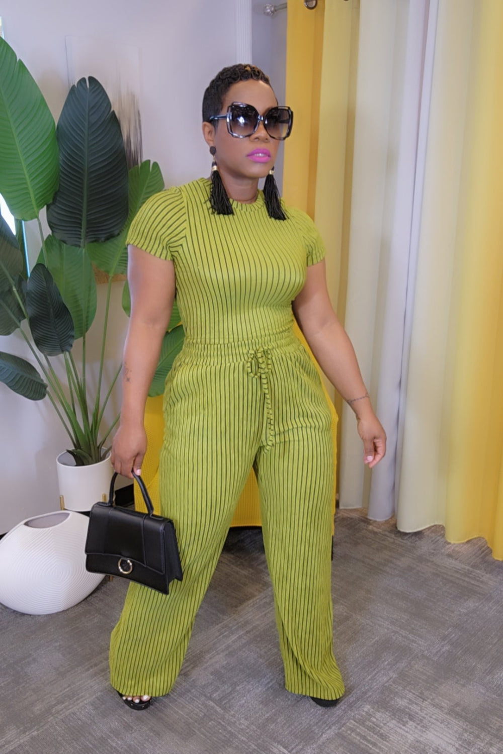 Latoya Striped Set- grn