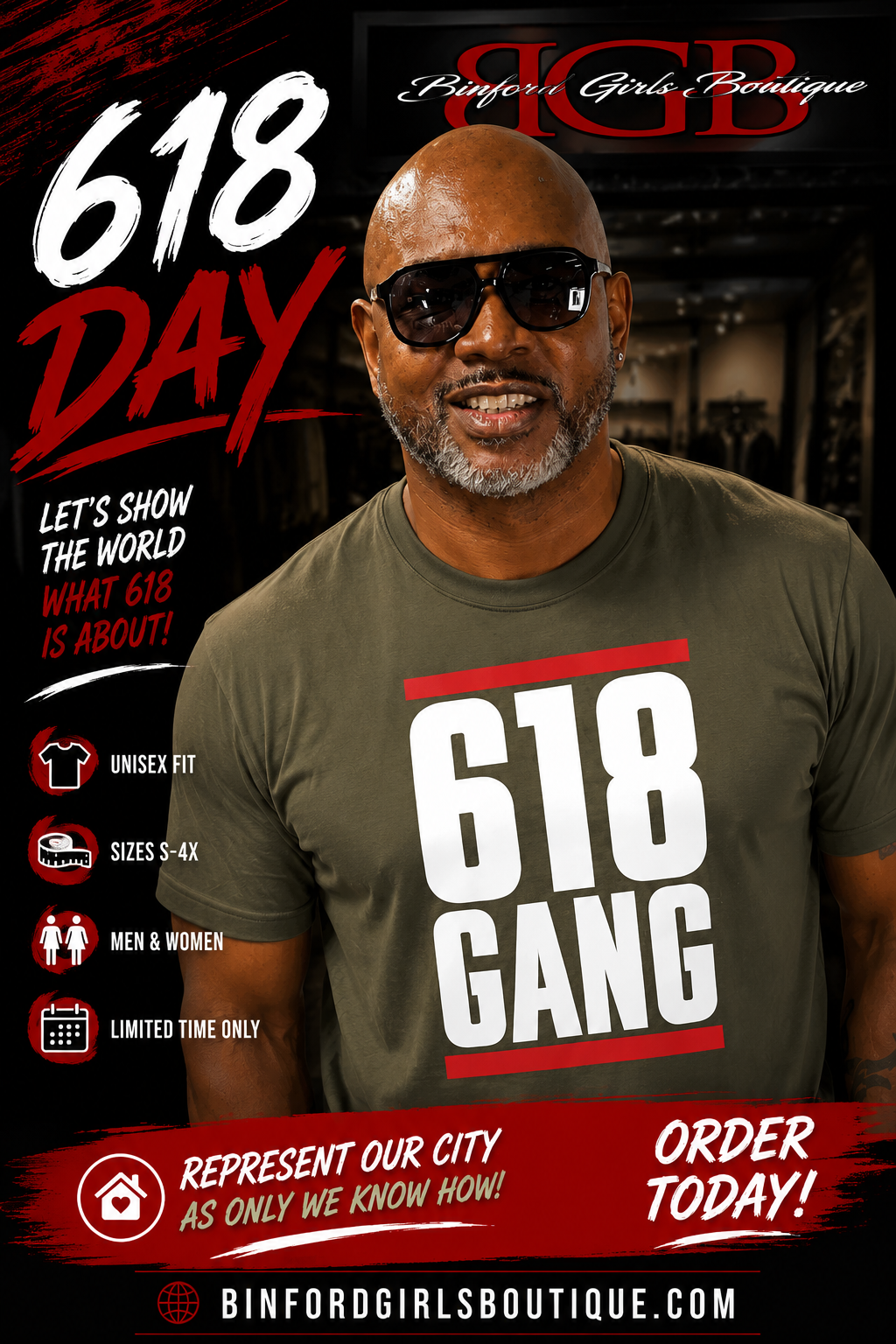 618 Gang T-shirt (olive/white)