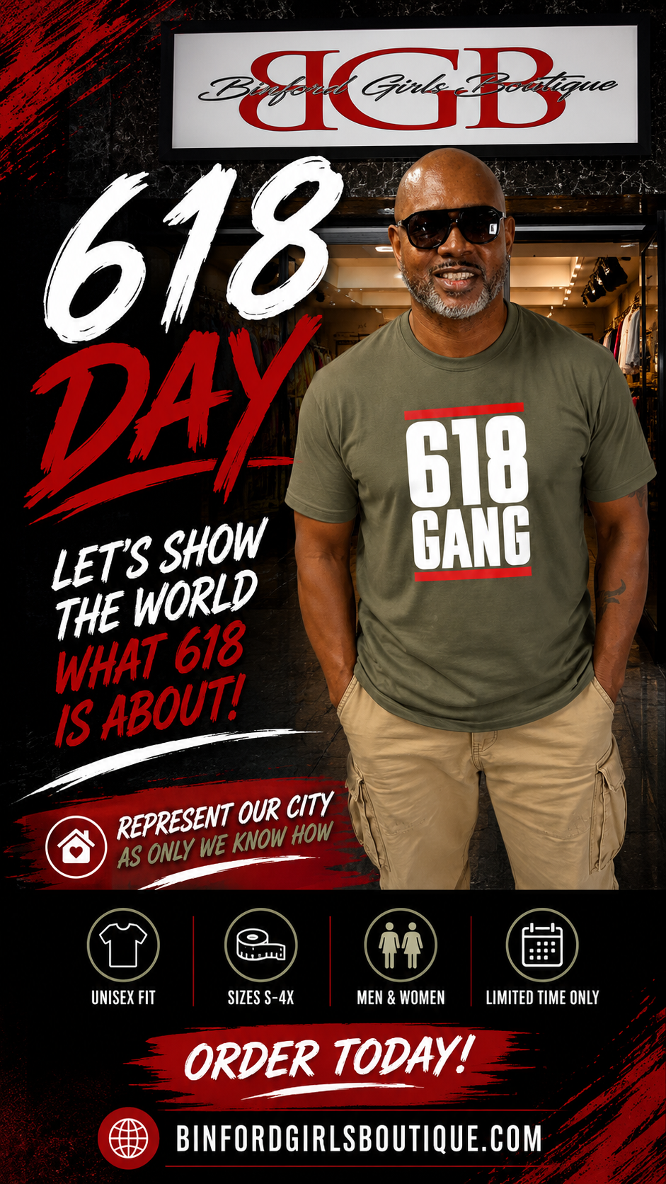 618 Gang T-shirt (olive/white)