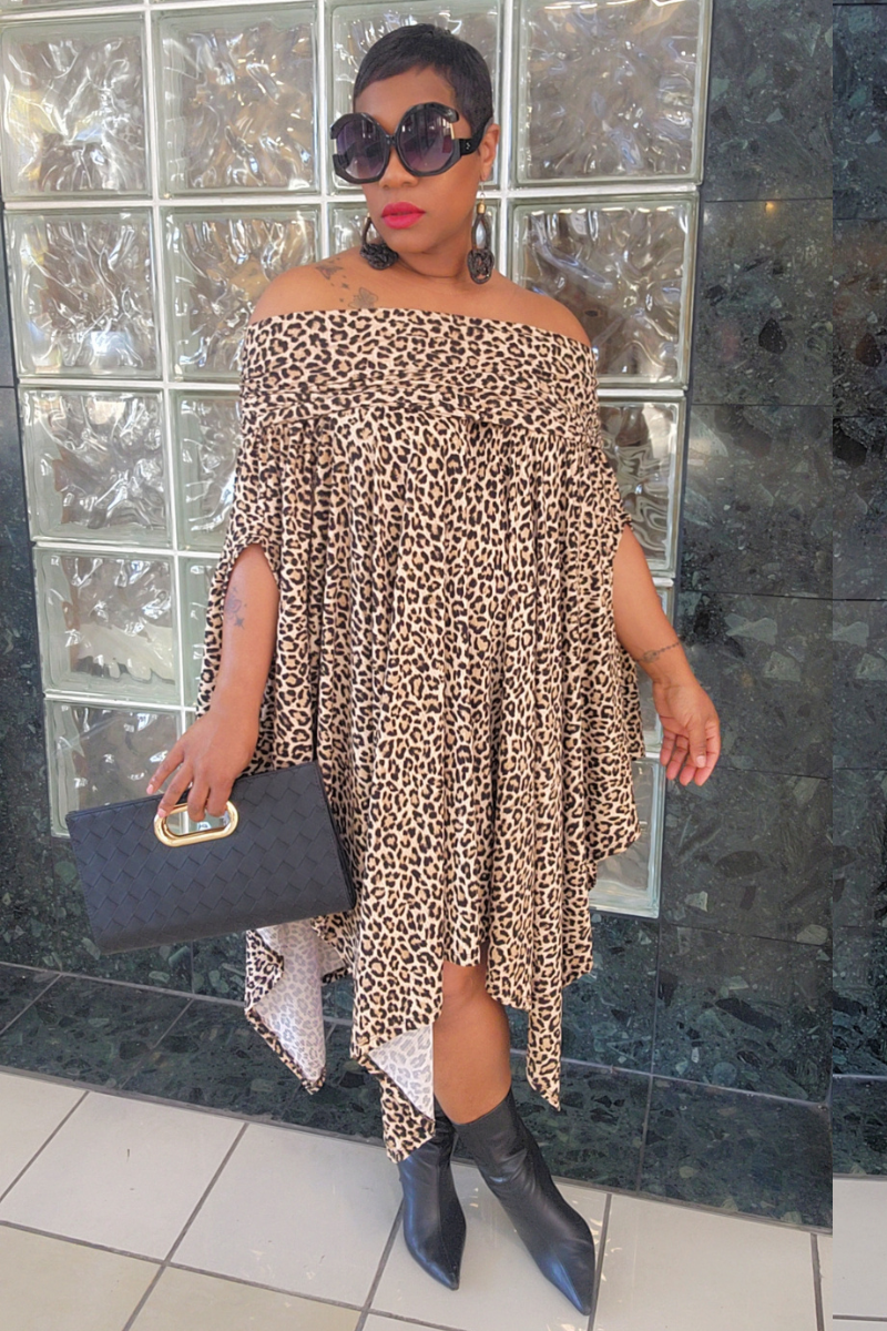 Eva Poncho Dress(cheetah)