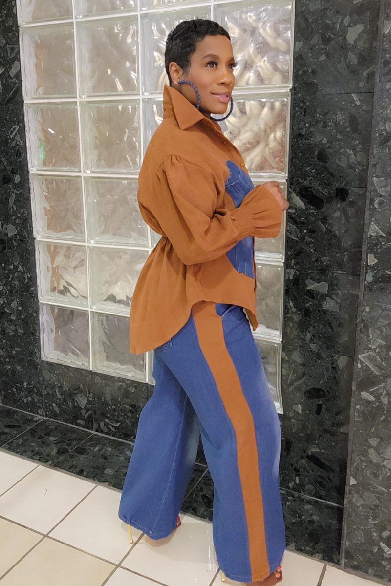 Mz. Carter Denim Set (Brown)