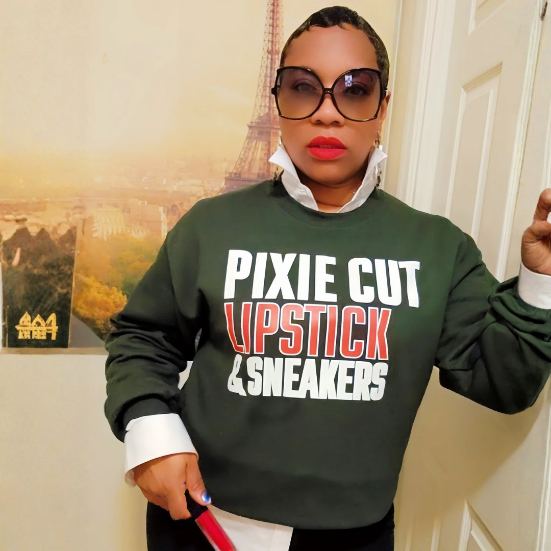 Pixie, Lipstick, & Sneakers Sweatshirt (Green)