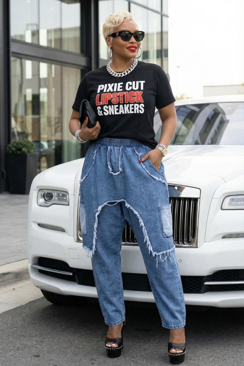 Pixie Cut, Lipsitck, & Heels Tshirt
