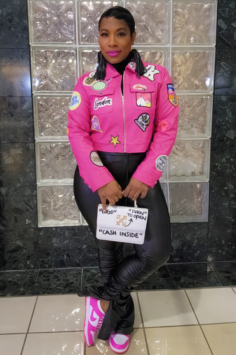 Rebel Leather Jacket (Pink)