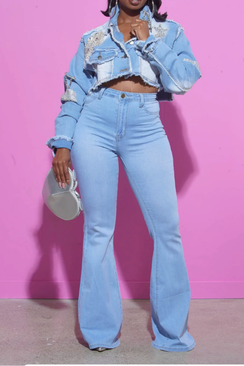 Supa Dope Bell Bottom Jeans (Lght)