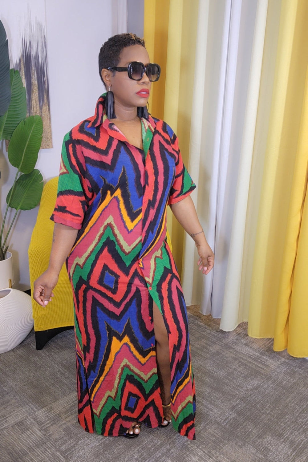 "Kendra" Maxi Shirt Dress