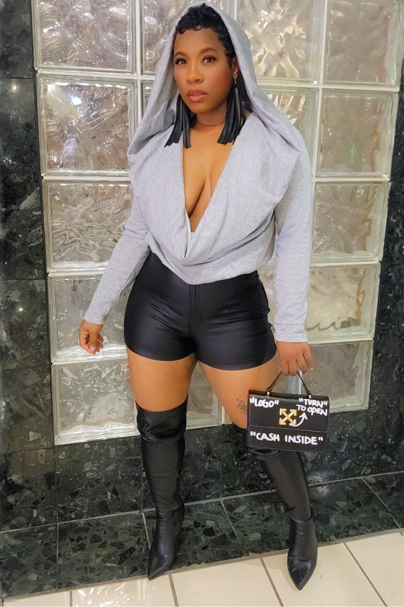 Teyanna Draped Top (Grey)