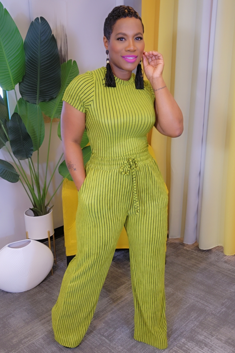 Latoya Striped Set- grn
