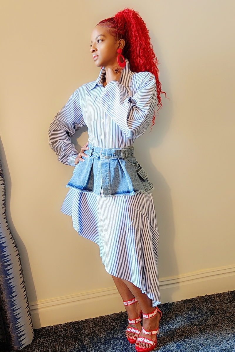 Alyssa Asym Belted Dress