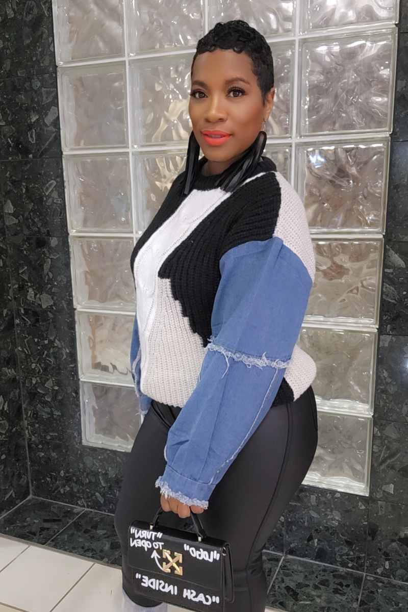 Andrea Colorblock Sweater (Blk)