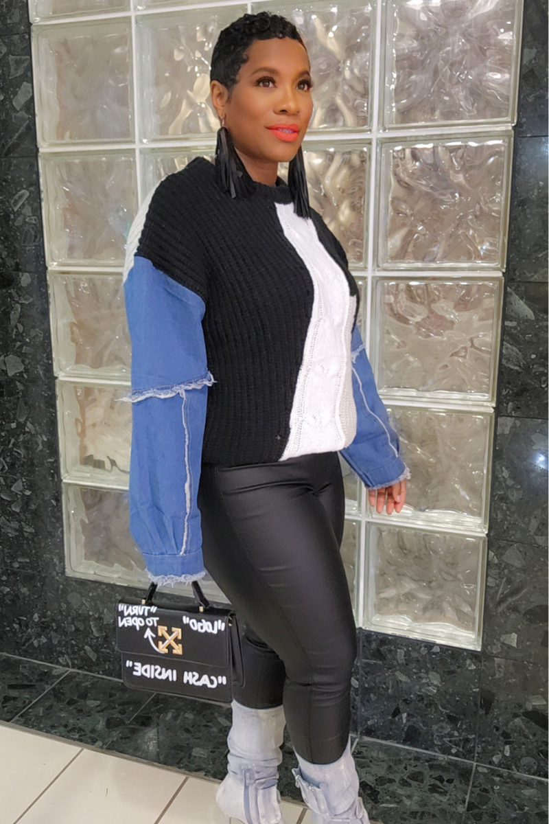 Andrea Colorblock Sweater (Blk)