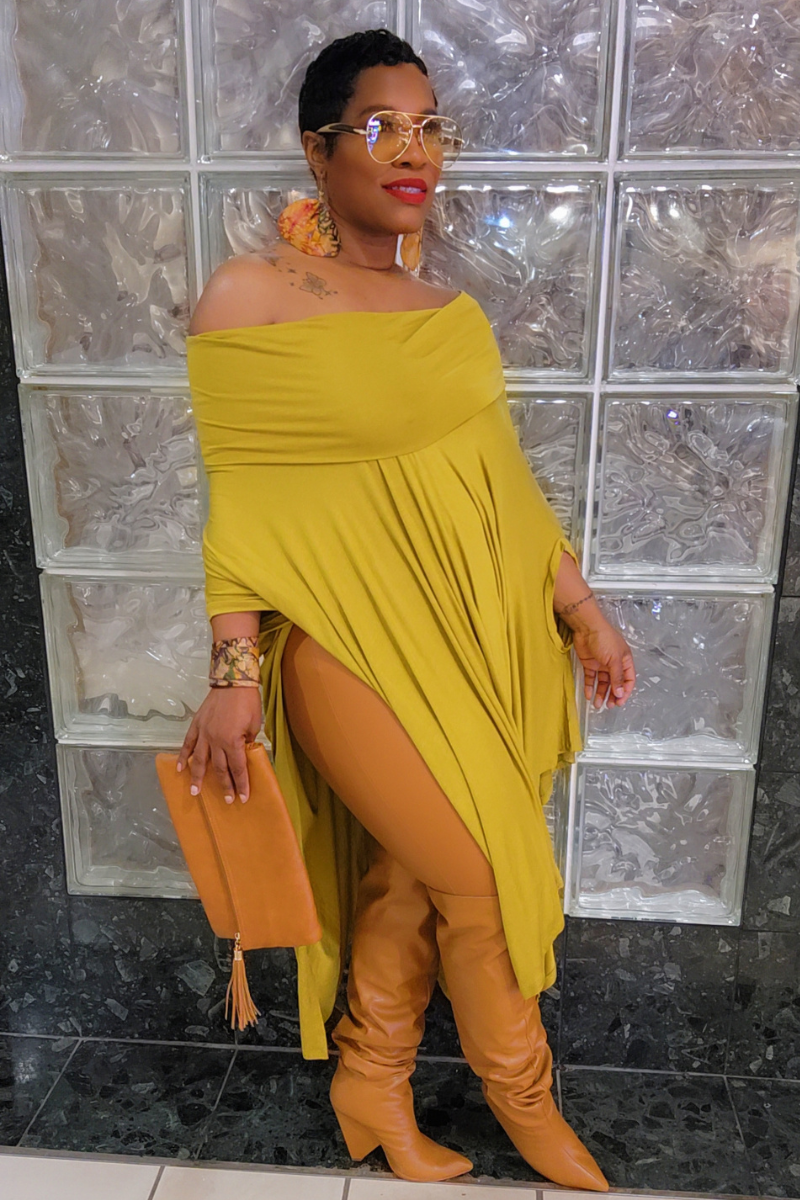 Eva Poncho Dress(chartruese)