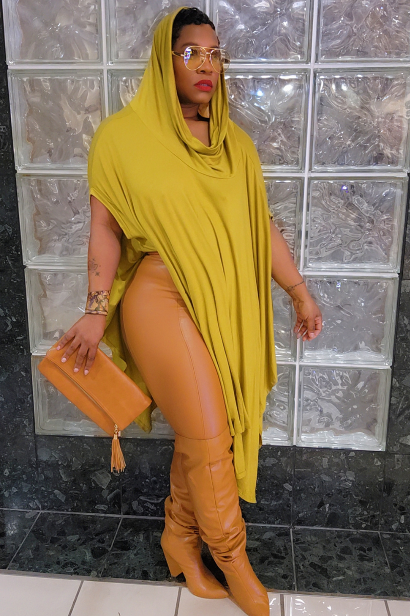 Eva Poncho Dress(chartruese)