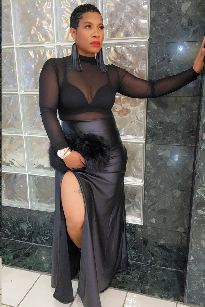 Victoria Leather Maxi Skirt