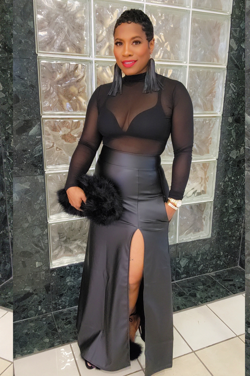 Victoria Leather Maxi Skirt